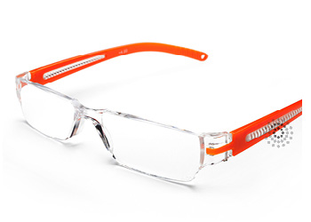 Octane Reading Glasses: Orange contact lenses
